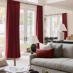 Luxury Home Textiles Red Curtain Panels Set of 2 
Grommet Top 52x73